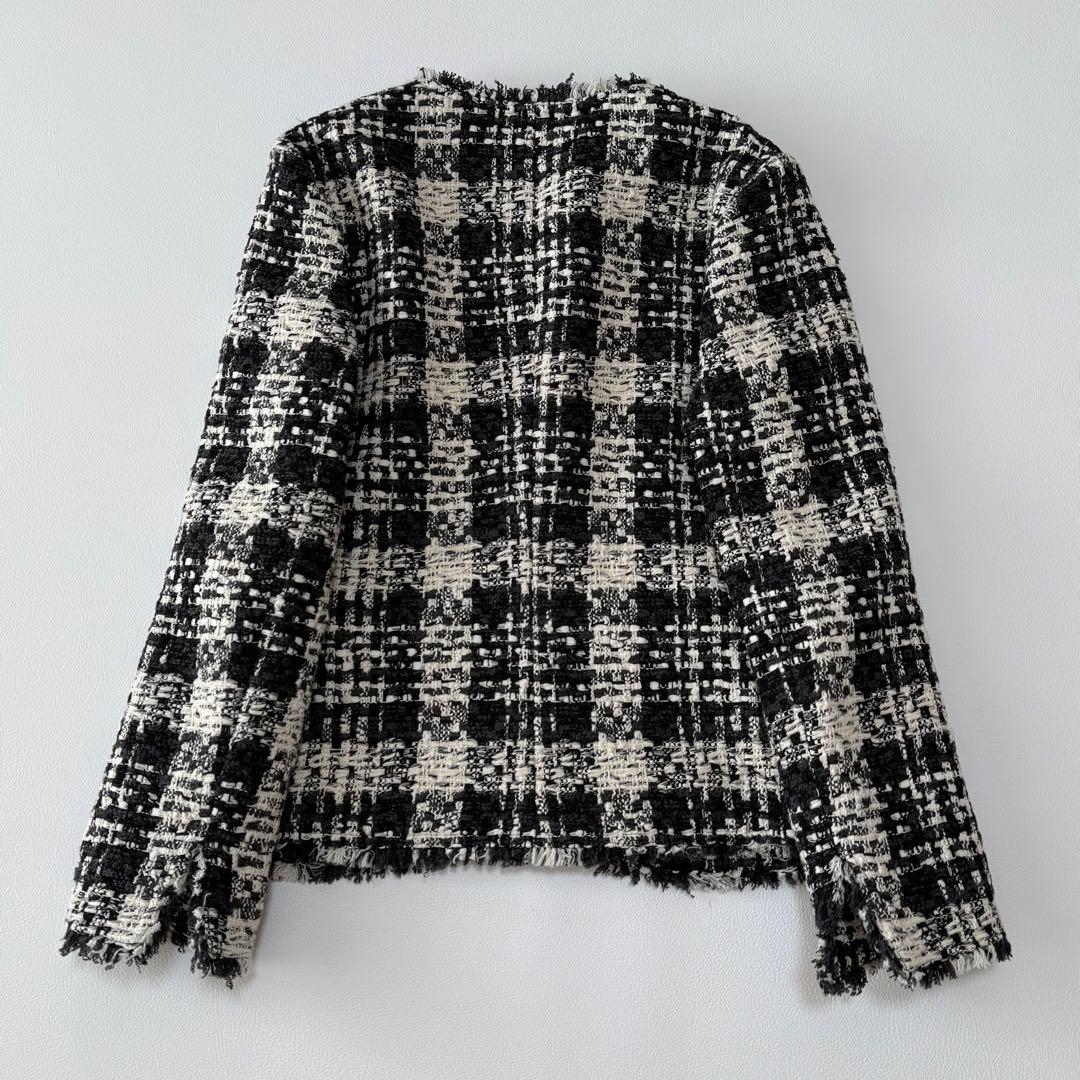 23AW✨ 美品 セオリー ツイードジャケット ノーカラー 現行 近年 日本製