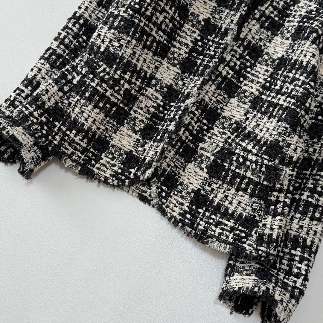 23AW✨ 美品 セオリー ツイードジャケット ノーカラー 現行 近年 日本製