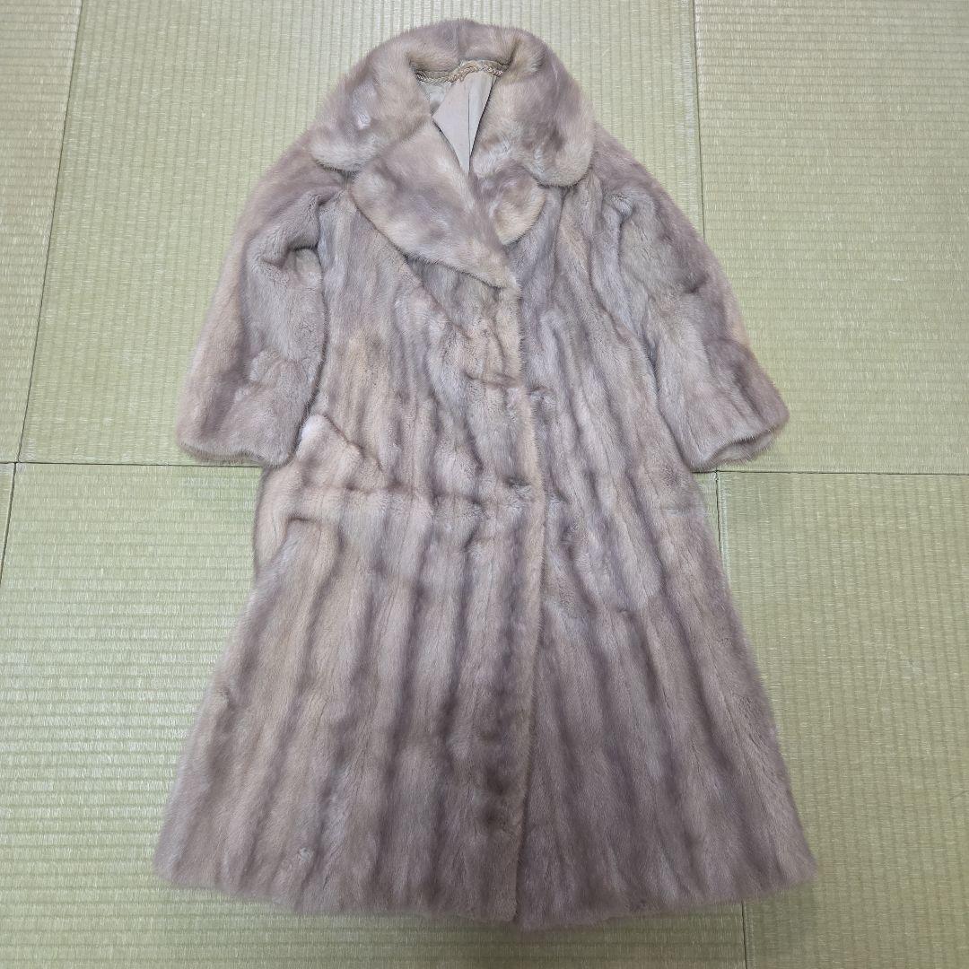 着丈105cm ミンクコート サファイアミンク ロングコート 女優襟　11号