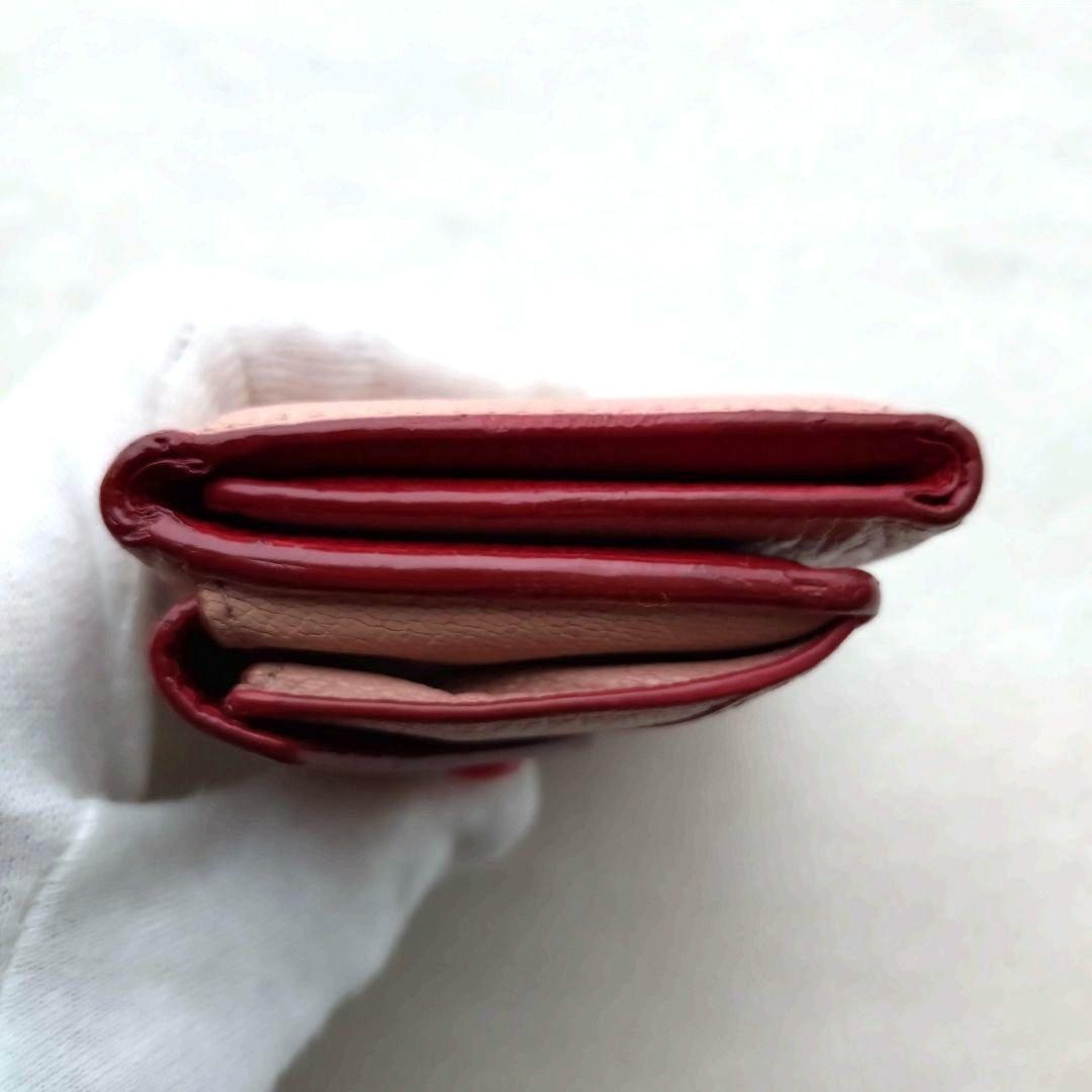 MIUMIU 折り財布 ラブレター ゴールドロゴ ハート ピンクベージュ