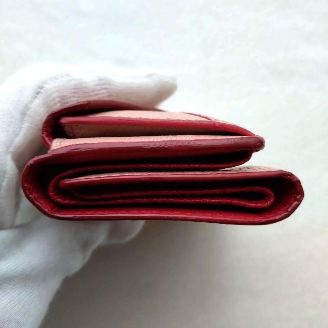 MIUMIU 折り財布 ラブレター ゴールドロゴ ハート ピンクベージュ