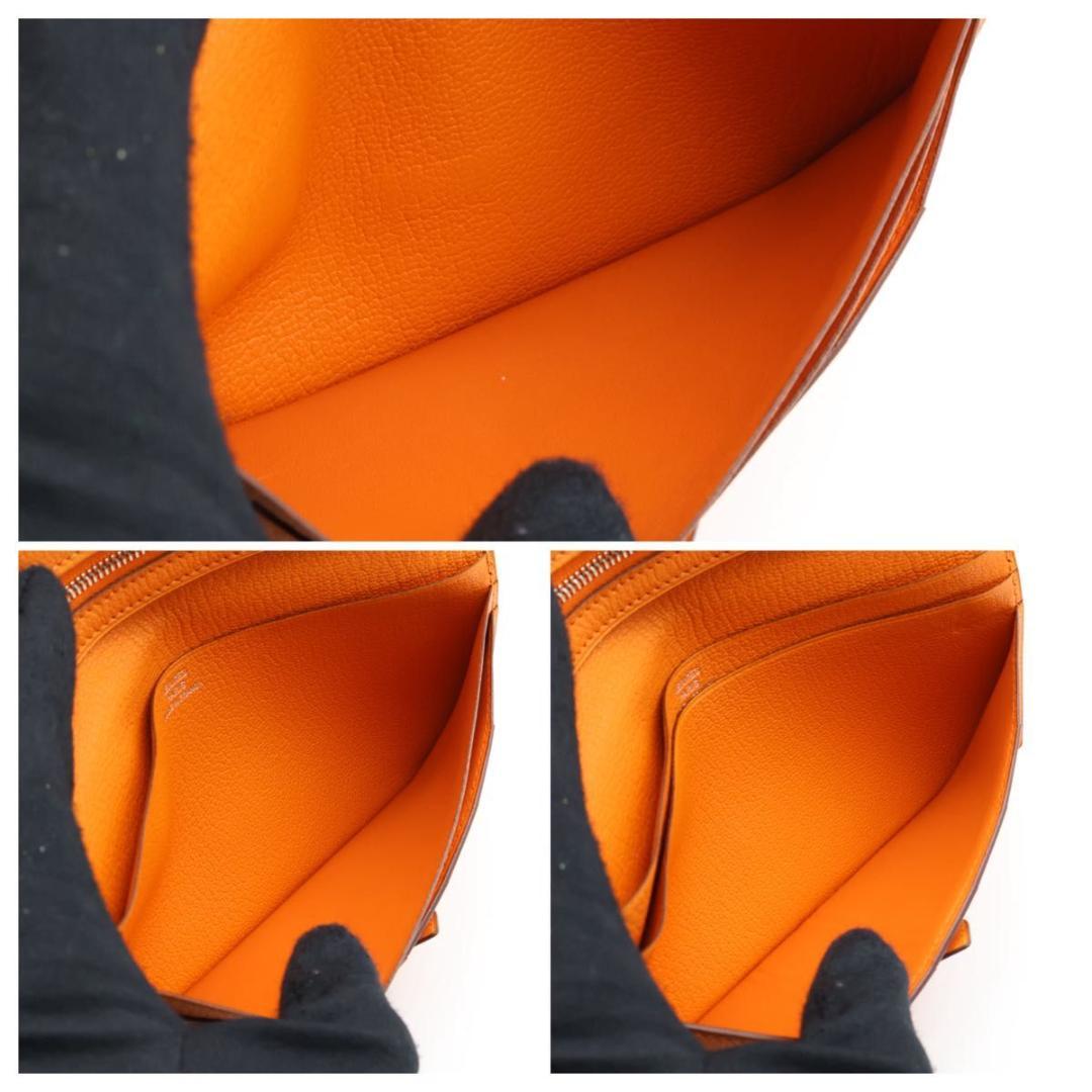 【極美品】HERMES ベアンクラシック シェーブル オレンジ 長財布