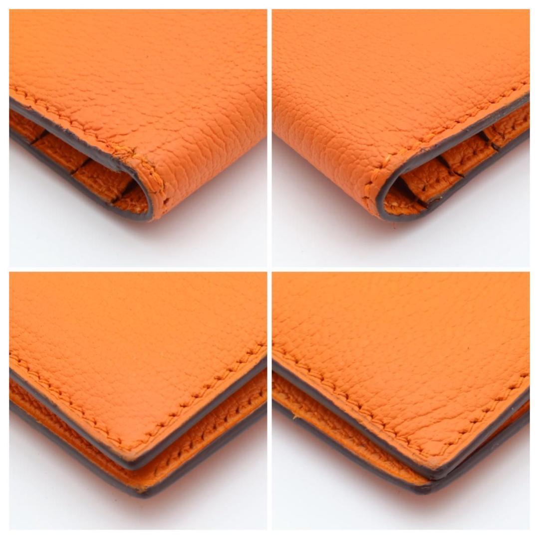 【極美品】HERMES ベアンクラシック シェーブル オレンジ 長財布