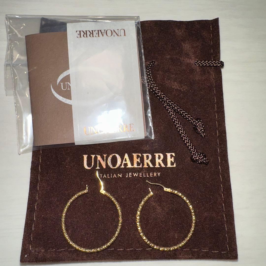 UNOAERRE ゴールド フープピアス　k18