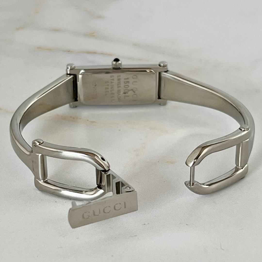 aaa【稼働品】GUCCI グッチ 1500L 1Pダイヤ GG バングル