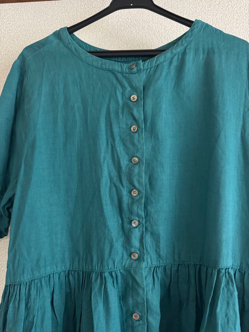 ホニョ nest robe ネストローブ リネンウェーブタックドレス