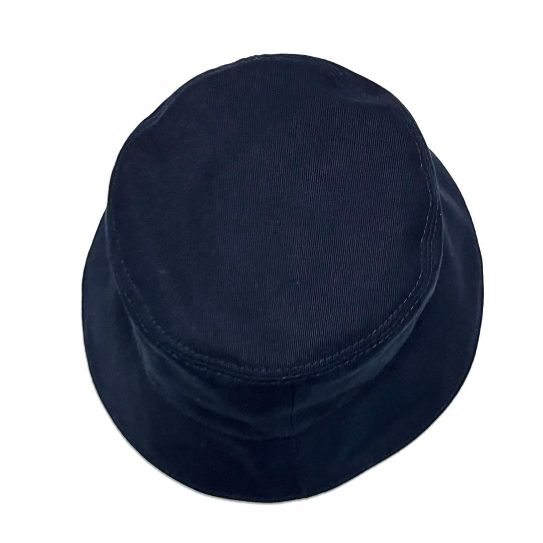 FENDI バケットハット ネイビー ロゴ刺繍パッチ 帽子 美品 未使用 タグ付