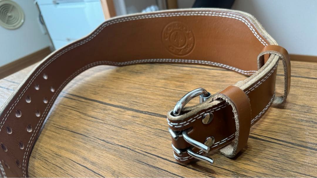 GOLD'S GYM パワーベルト ブラウンM size