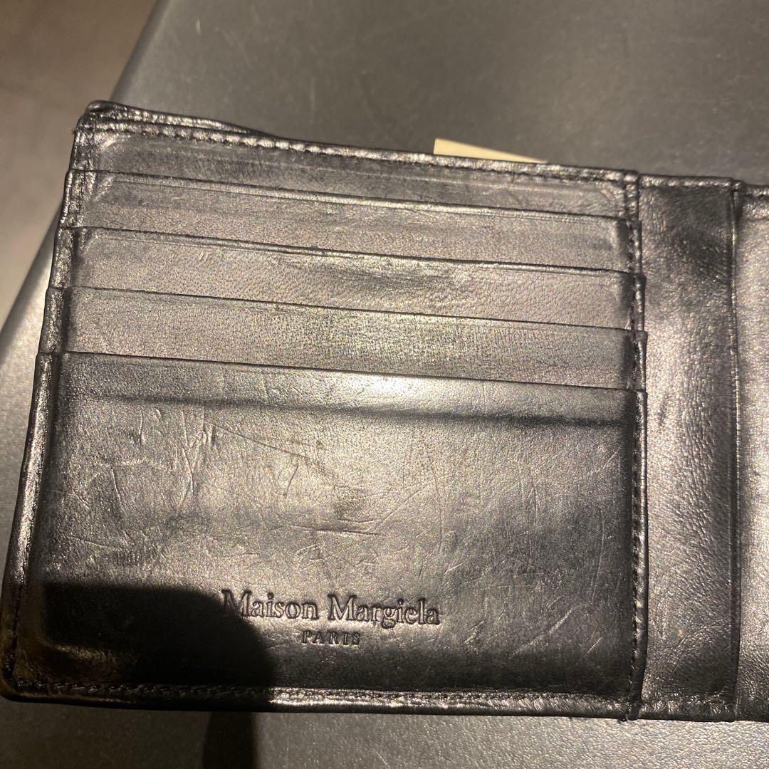 Maison Margiela 黒 レザー 三つ折り財布