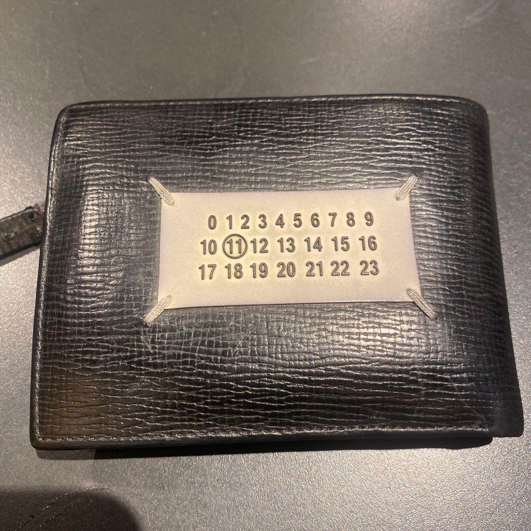 Maison Margiela 黒 レザー 三つ折り財布