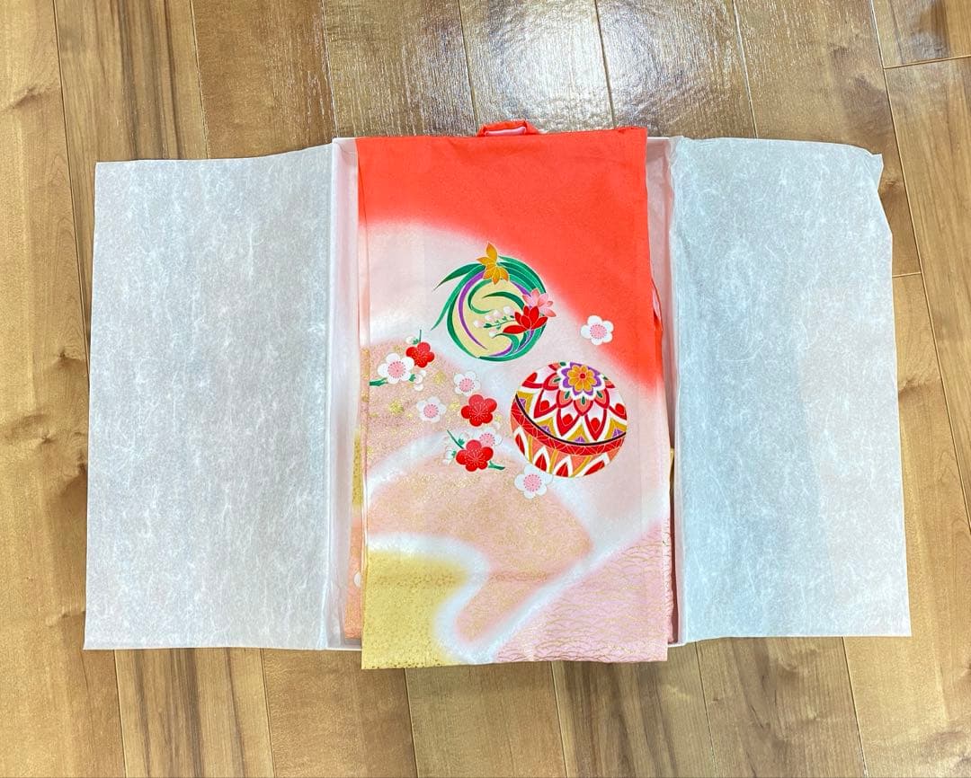 【美品】お宮参り 産着 女の子 化粧箱付き