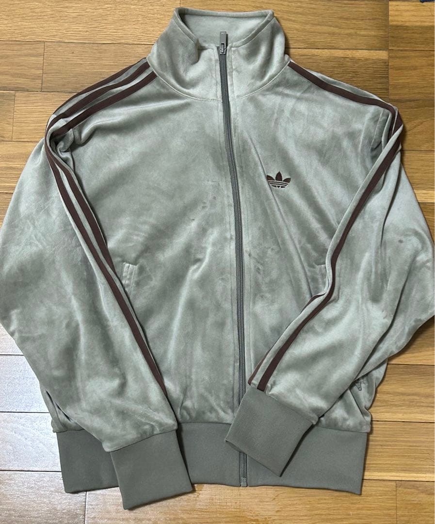 adidas ファイヤーバード　トラックジャケット　ベロア　ベージュ