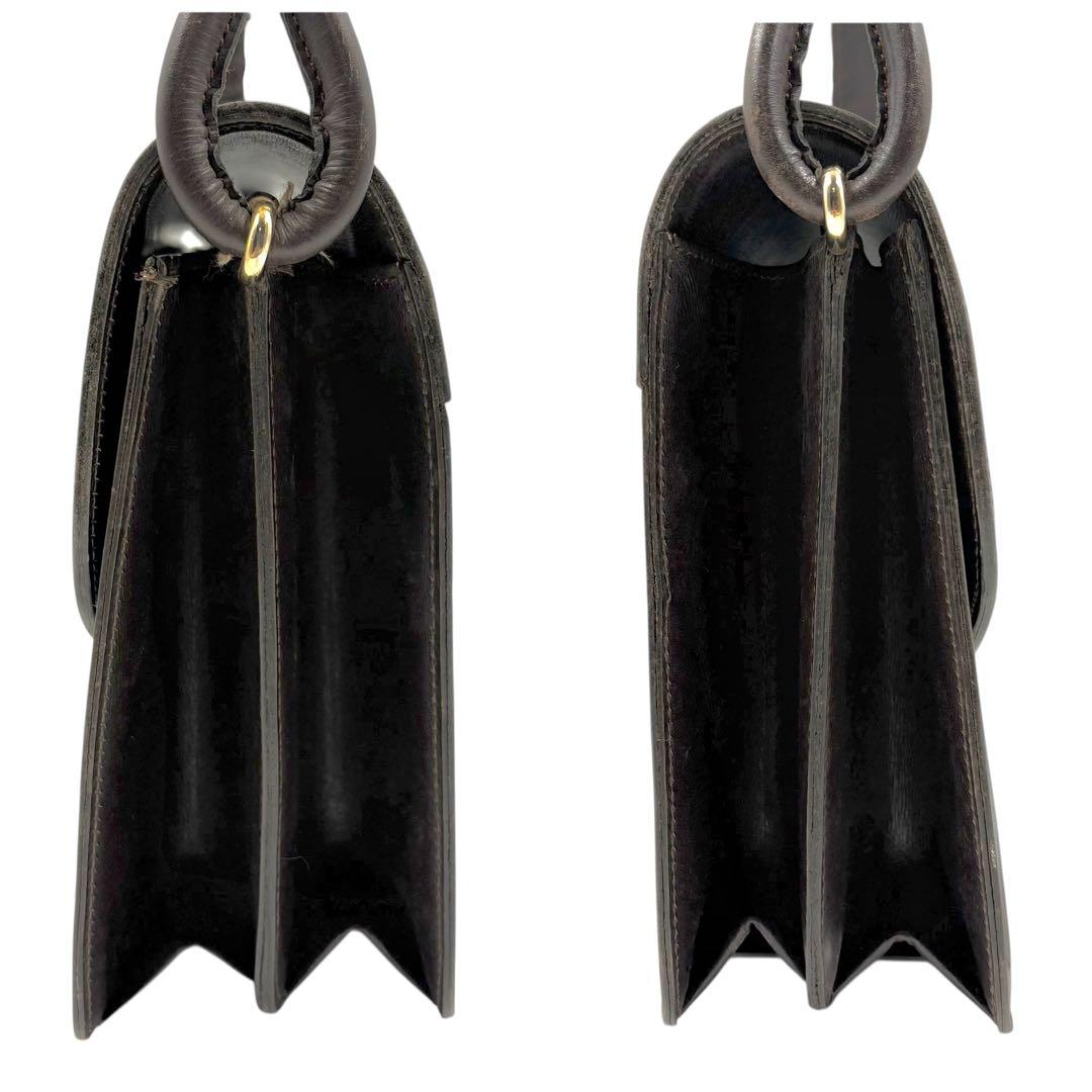 レア クリスチャンディオール ショルダーバッグ レザー ブラウン ゴールド金具