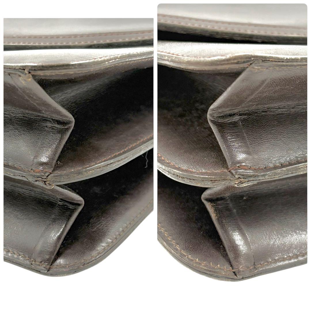 レア クリスチャンディオール ショルダーバッグ レザー ブラウン ゴールド金具