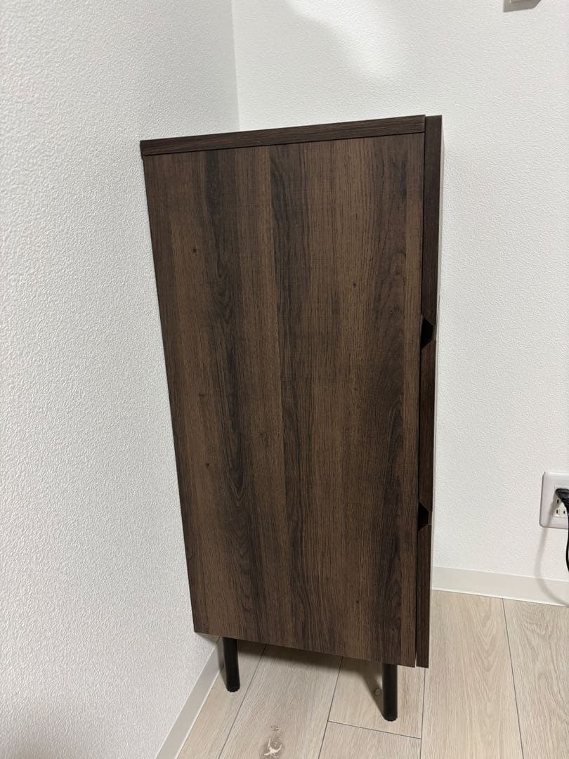 RASIK 脚付きチェスト 大容量 スリム3段 幅40cm ブラウン