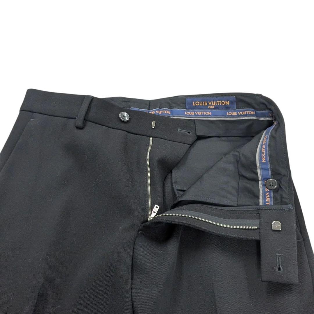 極美品 Louis Vuitton ブラック テーパードスラックス