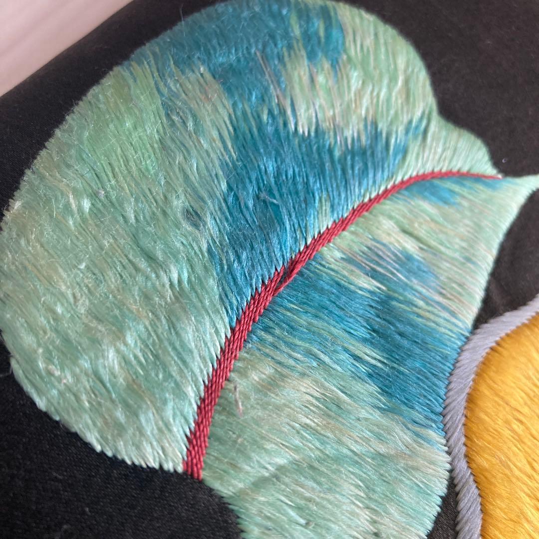 ニコニコ^ ^ アンティーク名古屋帯　椿の刺繍　上質　大正ロNo.7-28