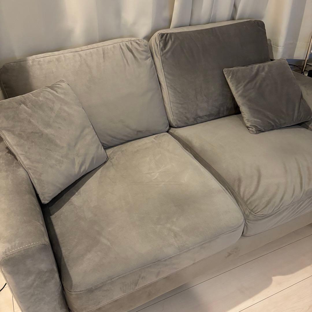 akari 　　2人掛けベロアソファ