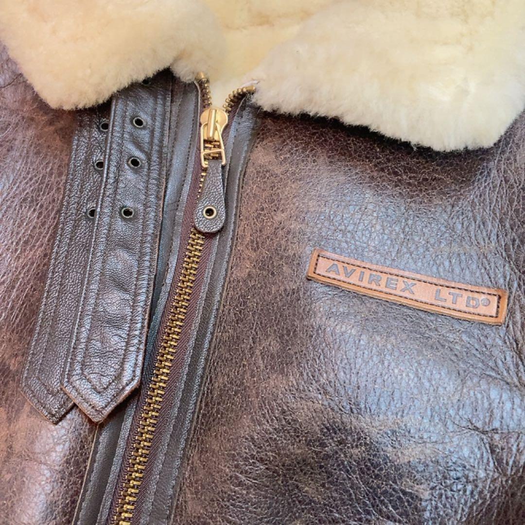 AVIREX B-3 リアルムートン シープスキン L 本革ジャケット