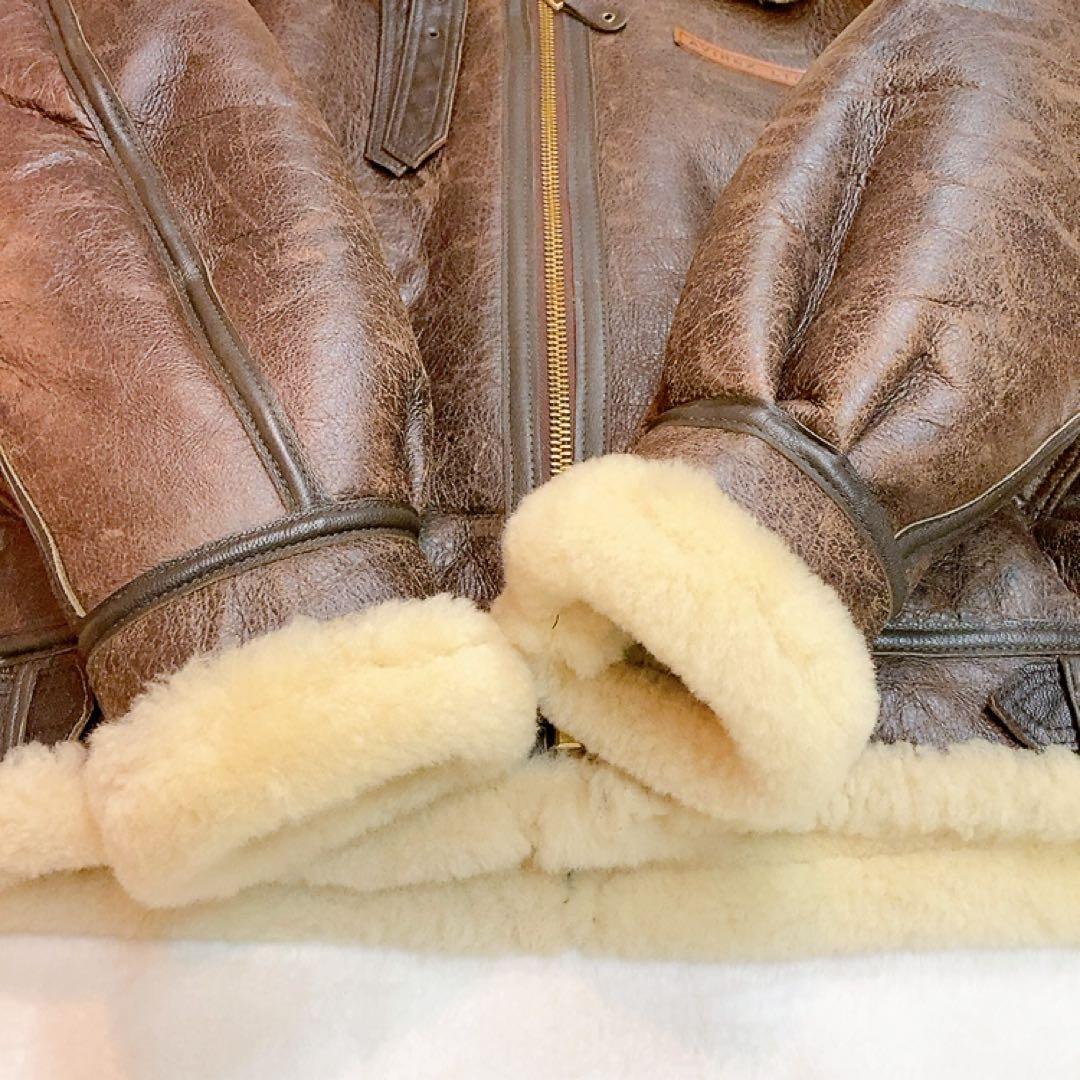 AVIREX B-3 リアルムートン シープスキン L 本革ジャケット