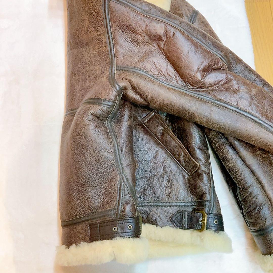 AVIREX B-3 リアルムートン シープスキン L 本革ジャケット