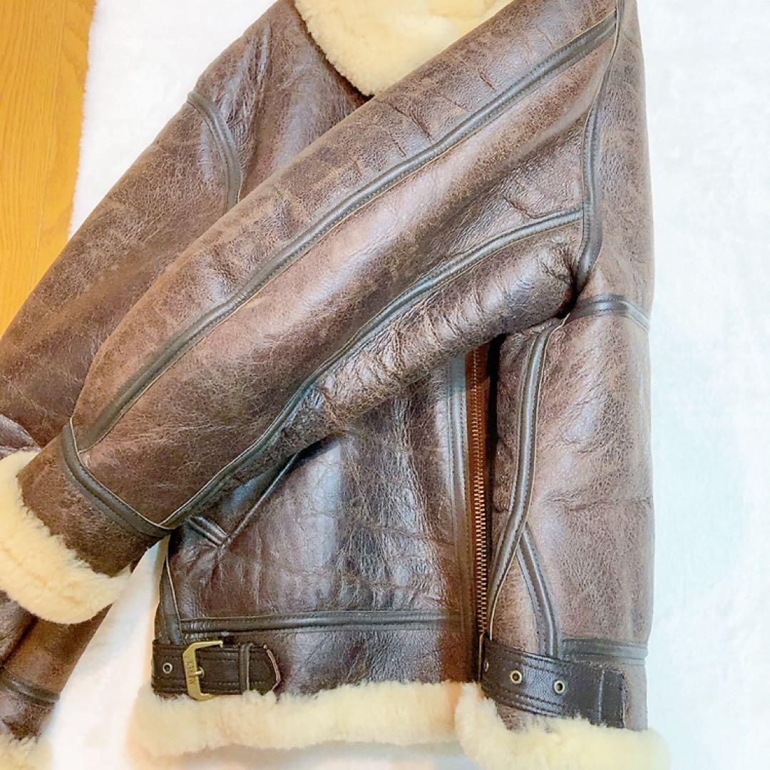 AVIREX B-3 リアルムートン シープスキン L 本革ジャケット