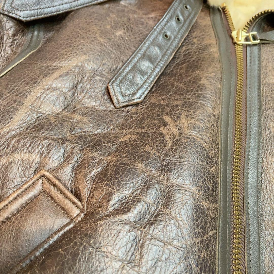 AVIREX B-3 リアルムートン シープスキン L 本革ジャケット