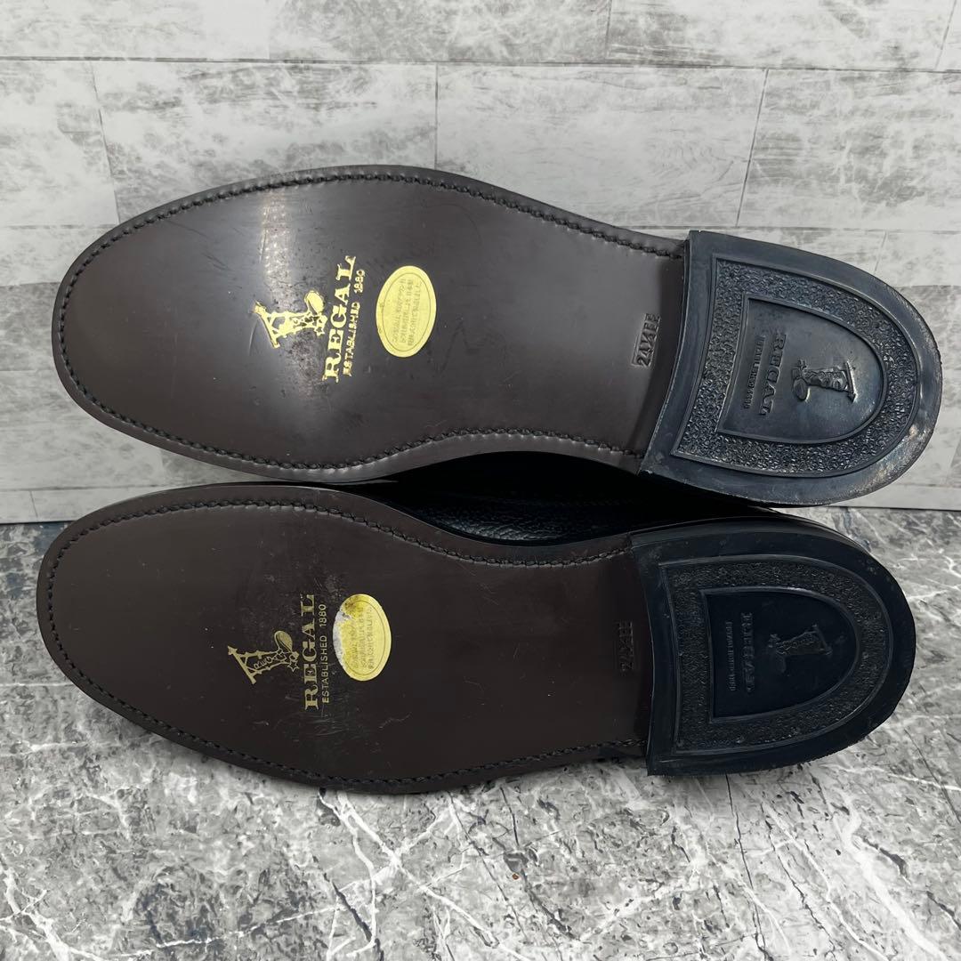 【美品】 リーガル ドレスシューズ 革靴 24.5 ブラック ウィングチップ