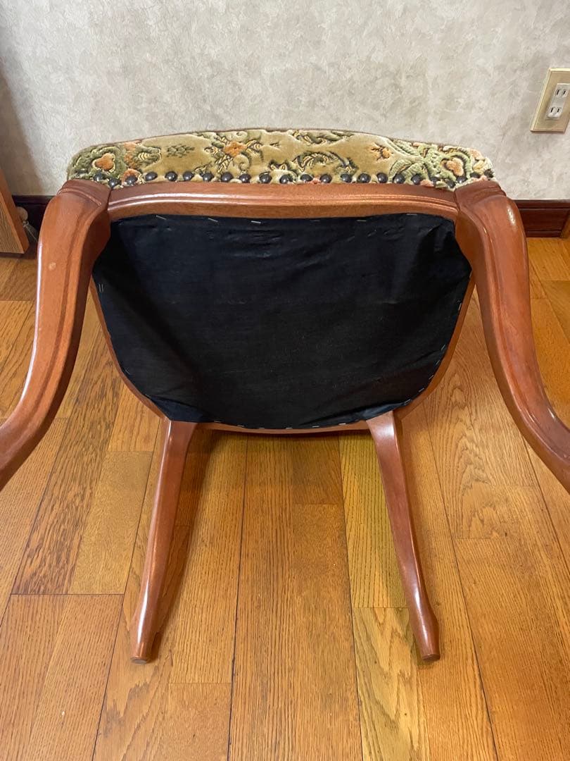 マルニ家具　クラシック ベージュ ファブリック ダイニングチェア　①