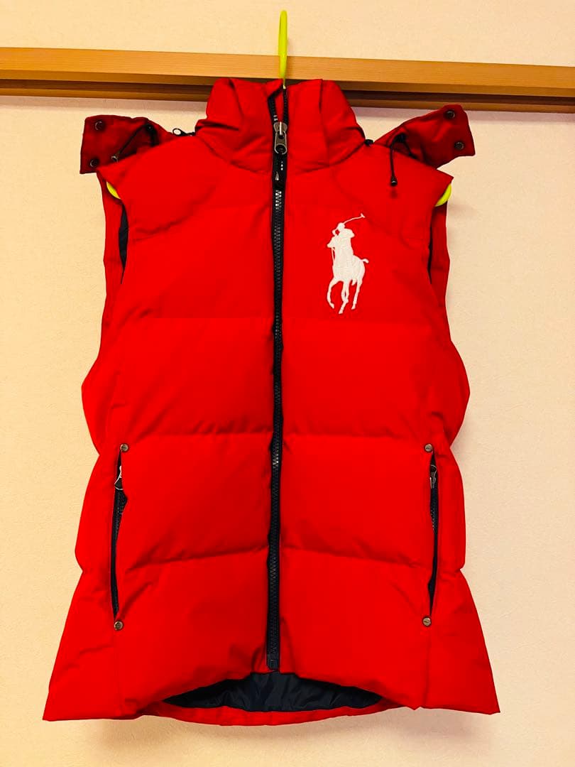 POLO RALPH LAUREN ダウンベスト ビッグポニー レッド×ブラック