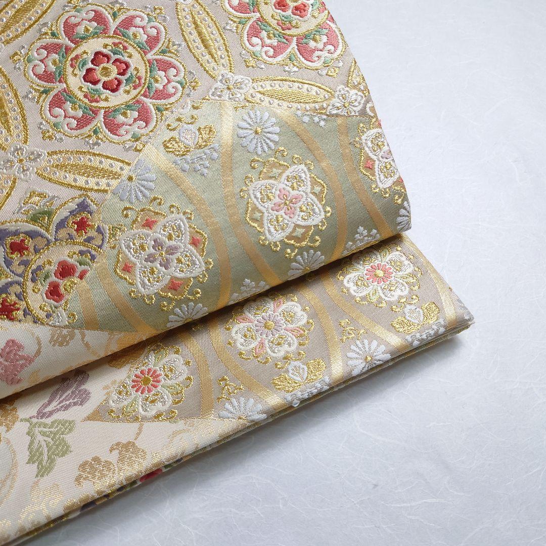 正絹 袋帯 六通柄 田中義織物 鳳翔 七宝 唐草 豪華絢爛 極上 逸品 美品