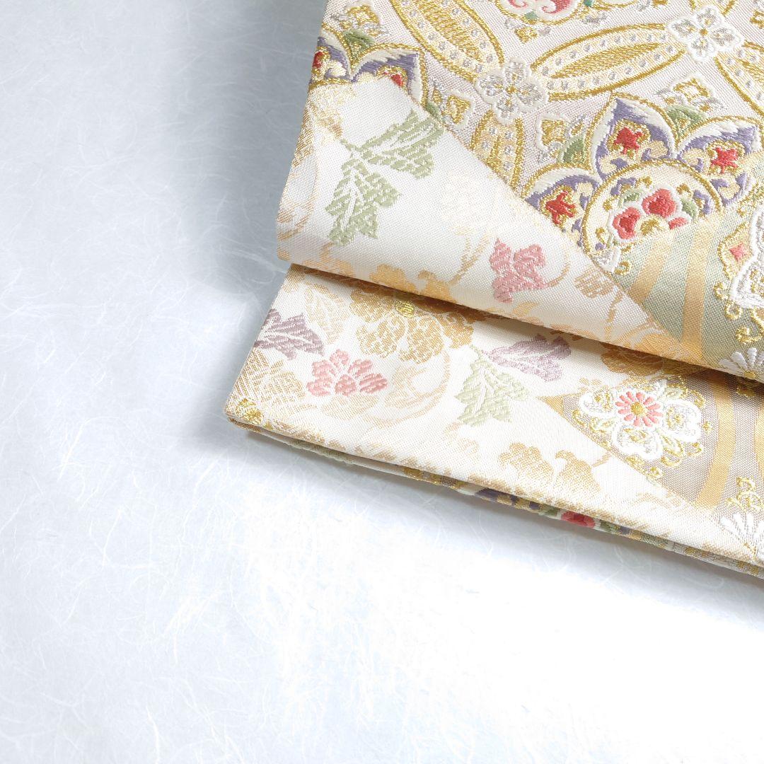 正絹 袋帯 六通柄 田中義織物 鳳翔 七宝 唐草 豪華絢爛 極上 逸品 美品