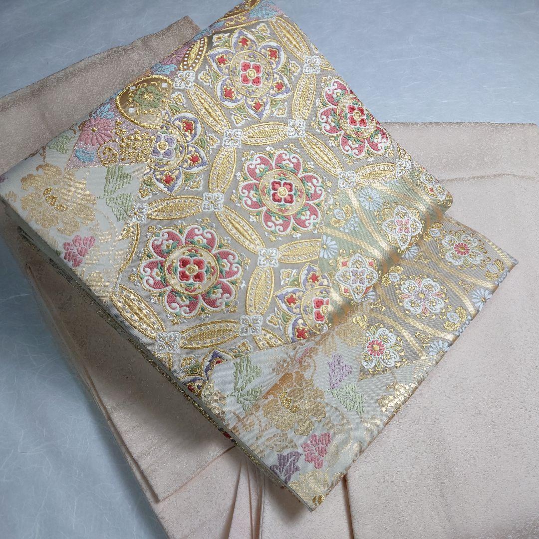 正絹 袋帯 六通柄 田中義織物 鳳翔 七宝 唐草 豪華絢爛 極上 逸品 美品