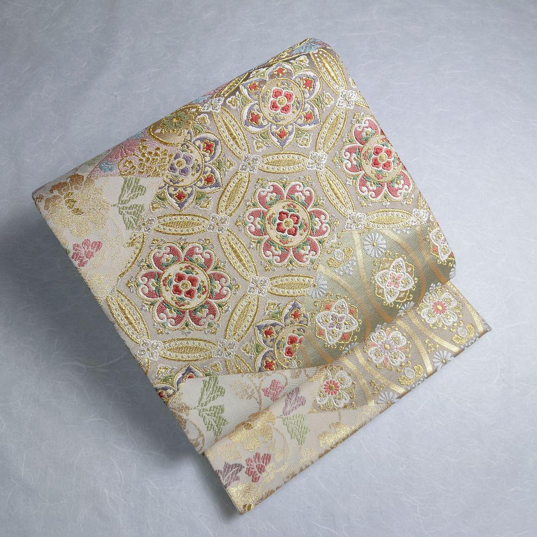 正絹 袋帯 六通柄 田中義織物 鳳翔 七宝 唐草 豪華絢爛 極上 逸品 美品