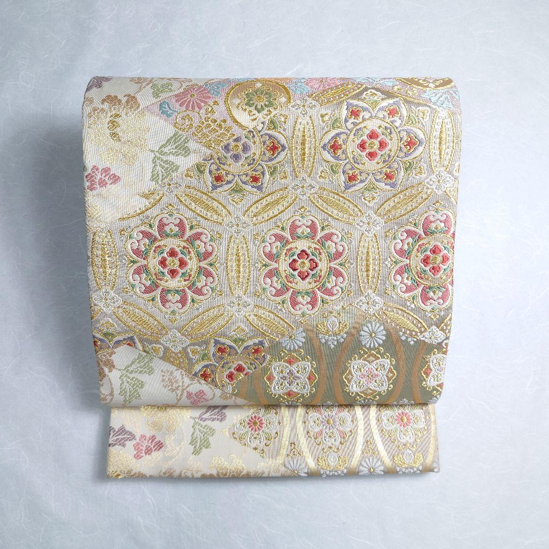 正絹 袋帯 六通柄 田中義織物 鳳翔 七宝 唐草 豪華絢爛 極上 逸品 美品