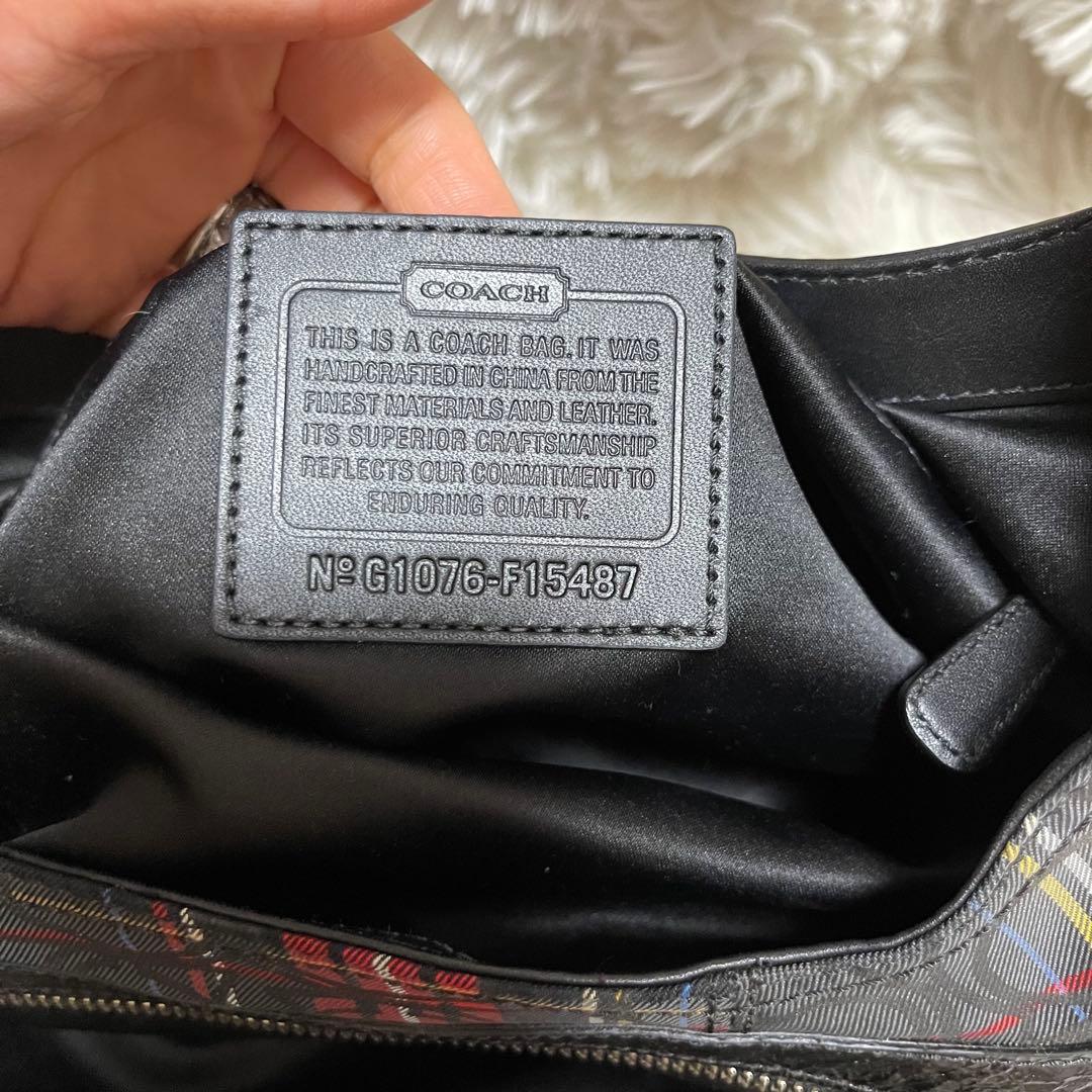 美品COACH ソーホー ワンショルダー シグネチャー チェック ベルト