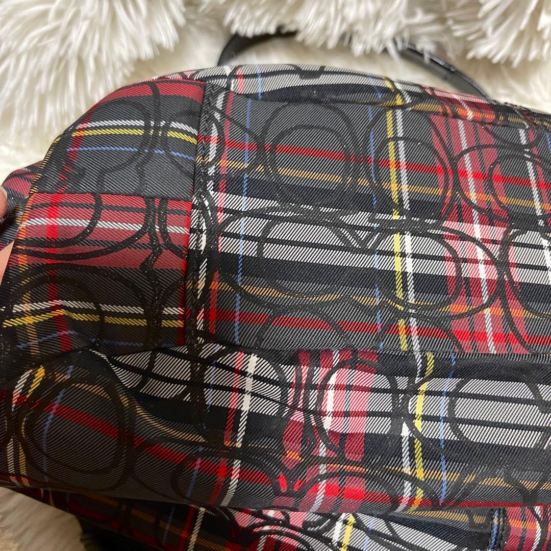 美品COACH ソーホー ワンショルダー シグネチャー チェック ベルト