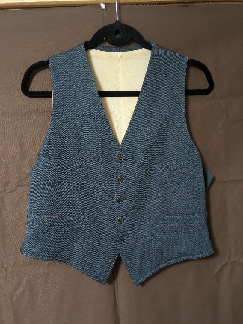 G*f様 1930年代 3ピーススーツ ダブルブレストジャケットティールグリーン