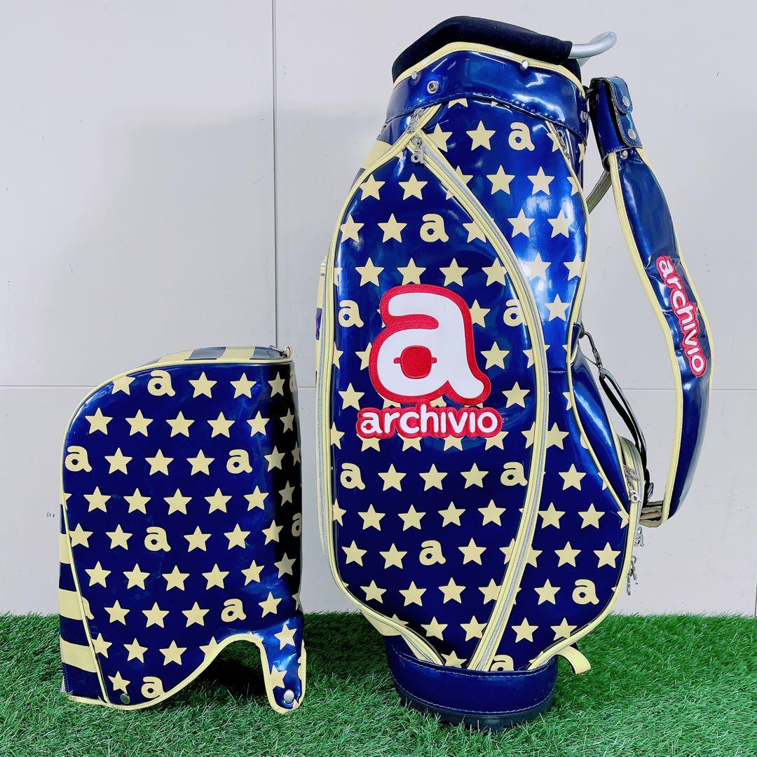 ゴルフ　6口　キャディバッグ　アルチビオ　星柄　メンズ　レディース　N1926