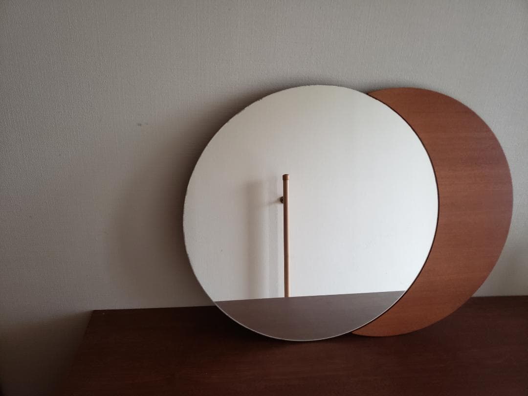 壁掛けミラー　アンティークミラー　ヴィンテージミラー　木製　鏡