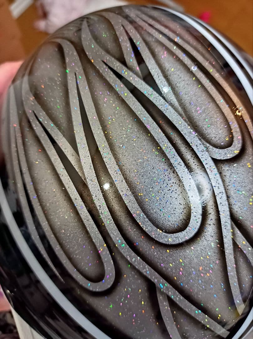 カスタムコルク半　黒ラップ✘ファイヤー　七色ラメ