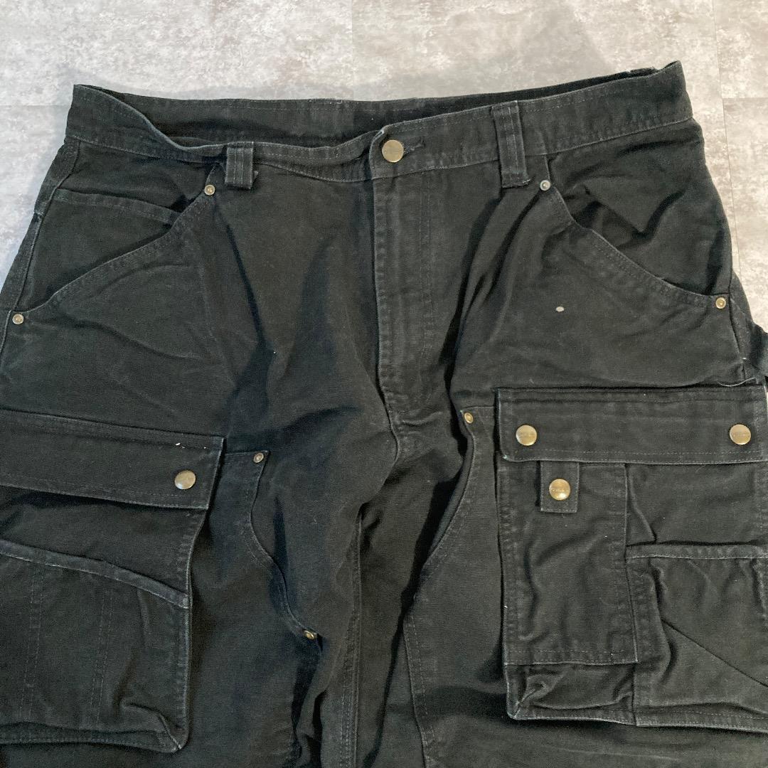 00sブラック カーゴパンツ カーハート 38×34