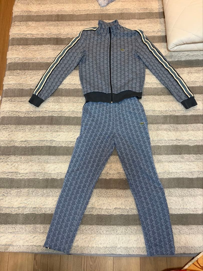 ラコステ　トラップジャケット　セットアップ　水色