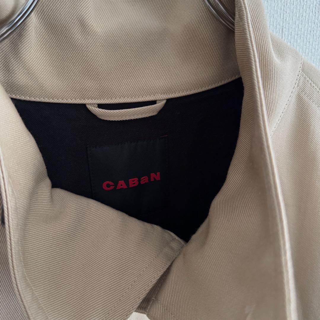 名作 CABaN ウールギャバジンスタンドカラーコート S ロング丈 レディース