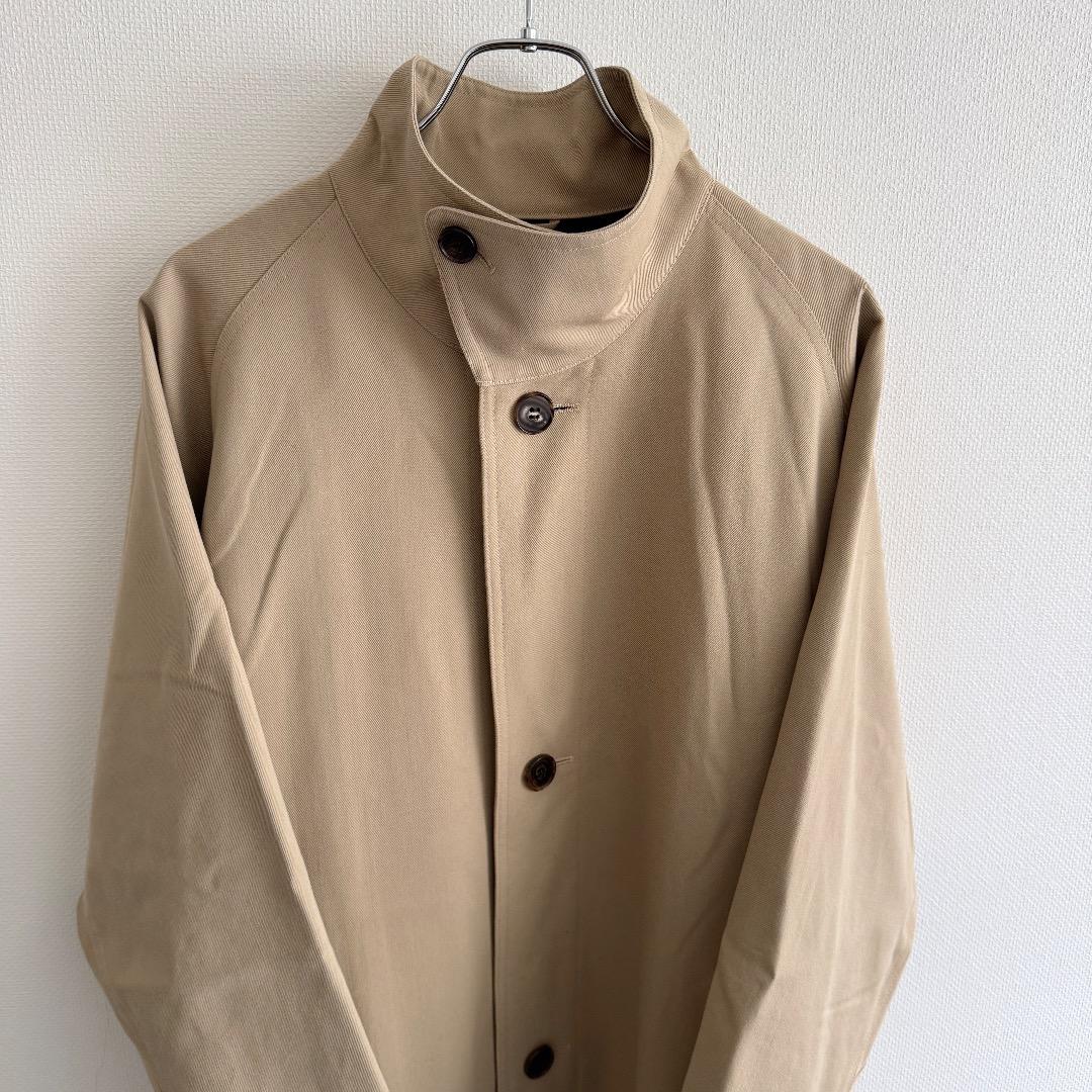 名作 CABaN ウールギャバジンスタンドカラーコート S ロング丈 レディース