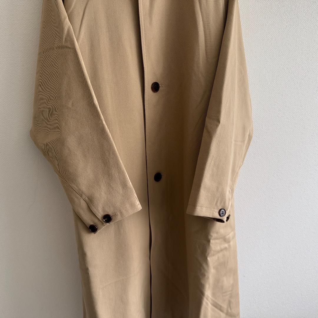 名作 CABaN ウールギャバジンスタンドカラーコート S ロング丈 レディース