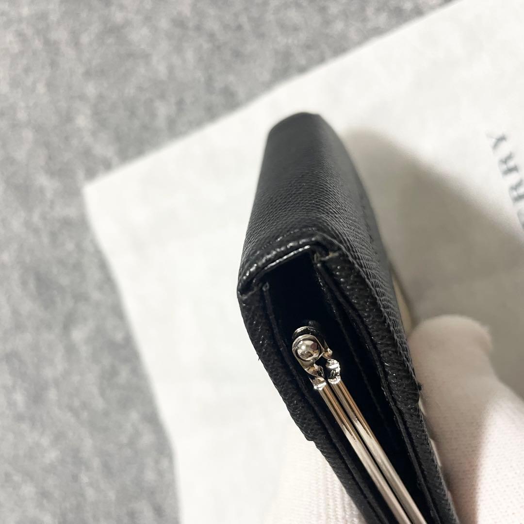 【未使用級】　バーバリー　ケース　小銭入れ　がま口　ノバチェック　ブラック