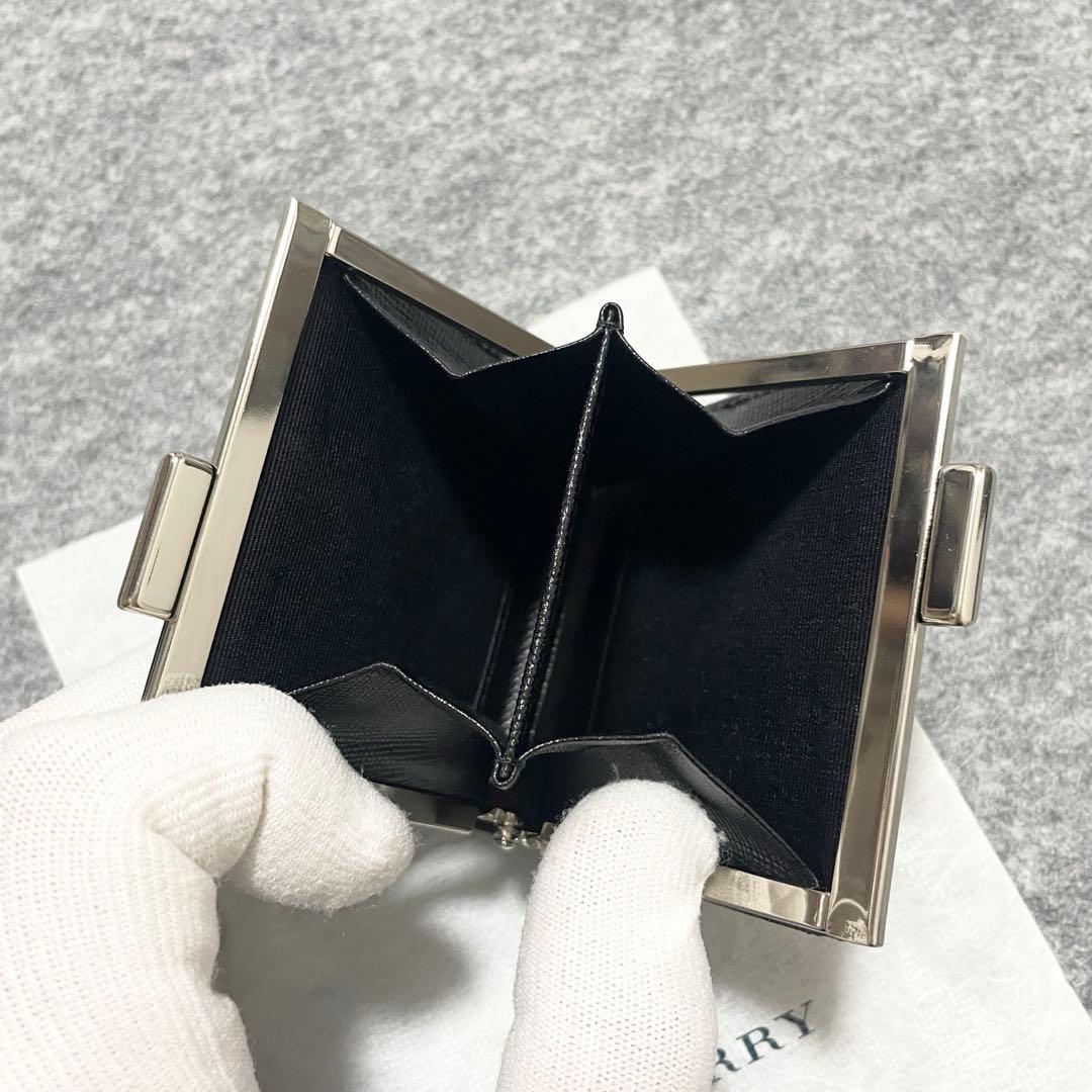 【未使用級】　バーバリー　ケース　小銭入れ　がま口　ノバチェック　ブラック