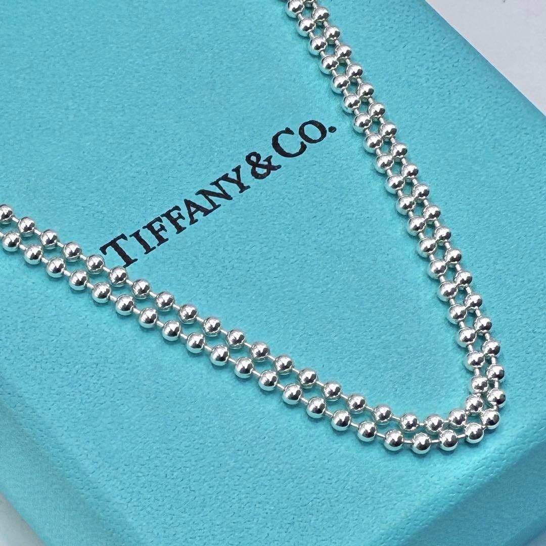 【極美品】ティファニー　ロングボールチェーン　ネックレス　86cm　シルバー