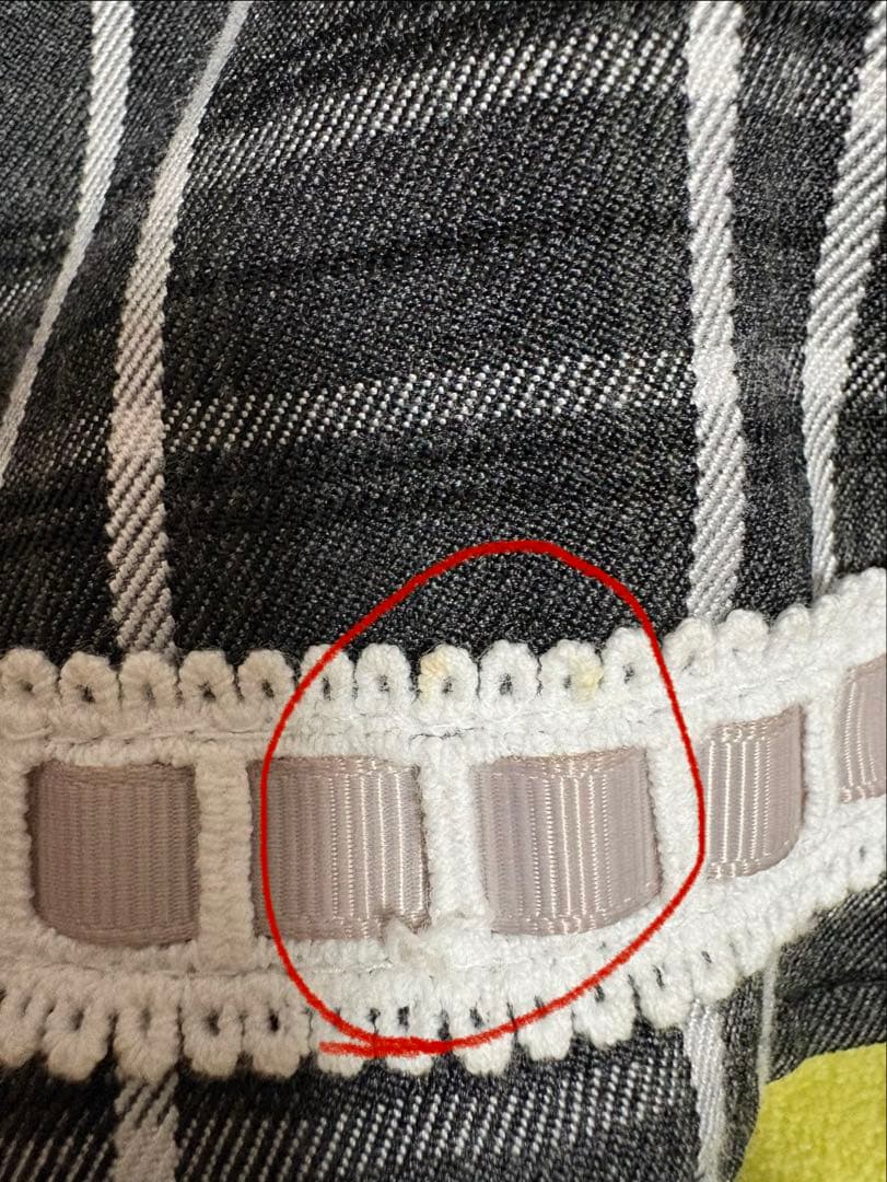 LIZLISA はしごリボンチェックティアードスカート グレー